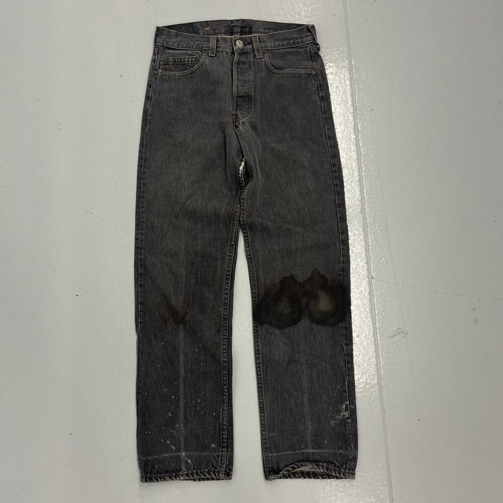Vintage 80s Levi's 501xx Black Straight Leg Jeans 27x29